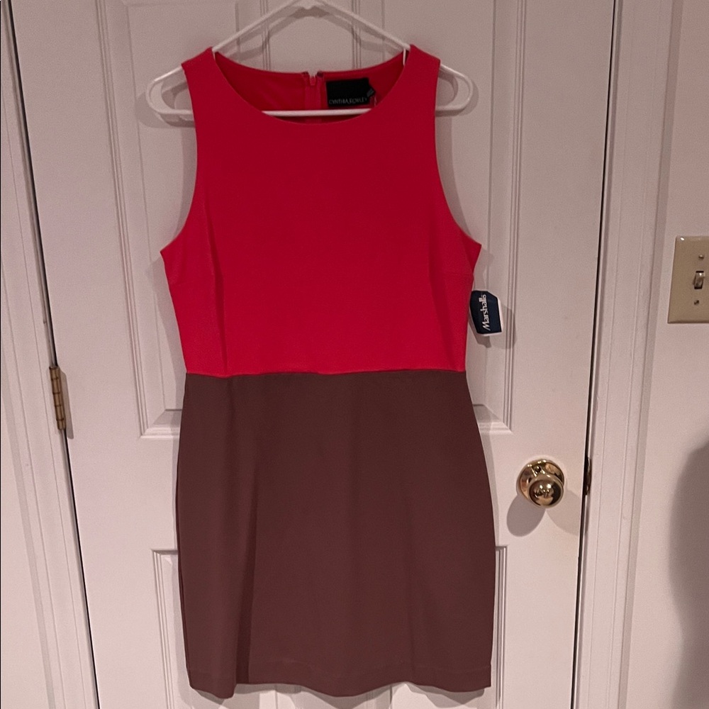 Ann Taylor Red and Brown Mini Dress